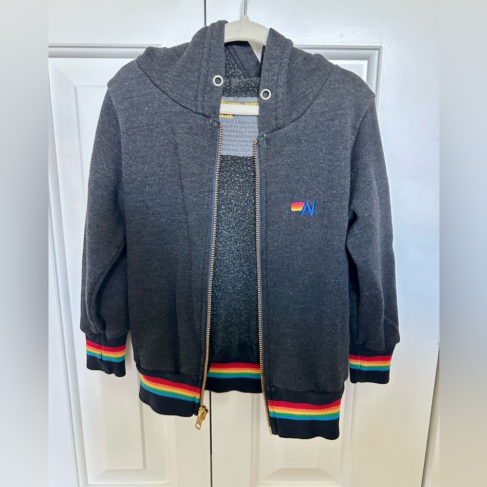 Aviator Nation Rib Rainbow Zip Hoodie - Kids